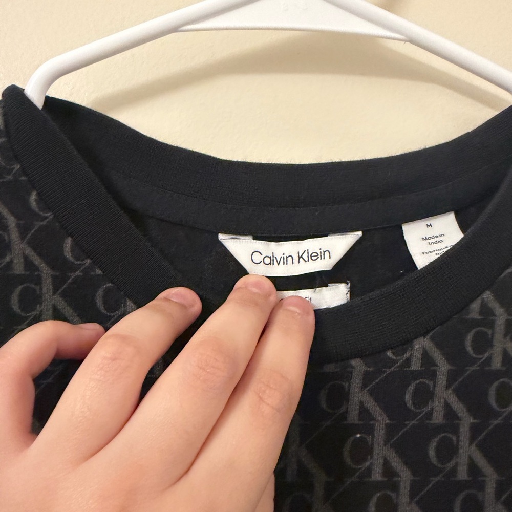 Calvin Klein Black and Gold Monogram Tee - Picture 3 of 4